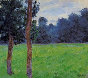 Claude Oscar Monet : Two Trees in a Meadow